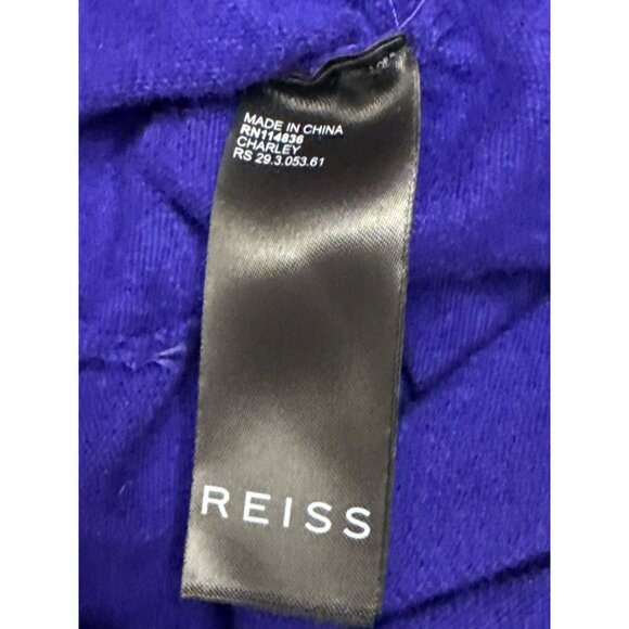 Reiss Charley Midi Dress Wool Viscose Blend Ruched Knit Plum Women's Large NWT - Picture 13 of 14